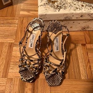 Jimmy Choo Snakeskin Embossed Platform sandals